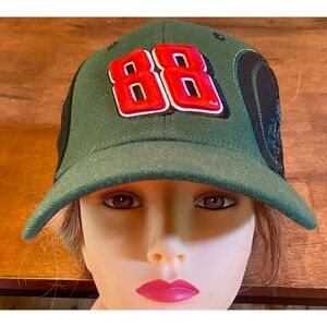 💥Dale Earnhardt Jr #88 Amp Hat Cap Green Black Chase NASCAR Flex Fit💥